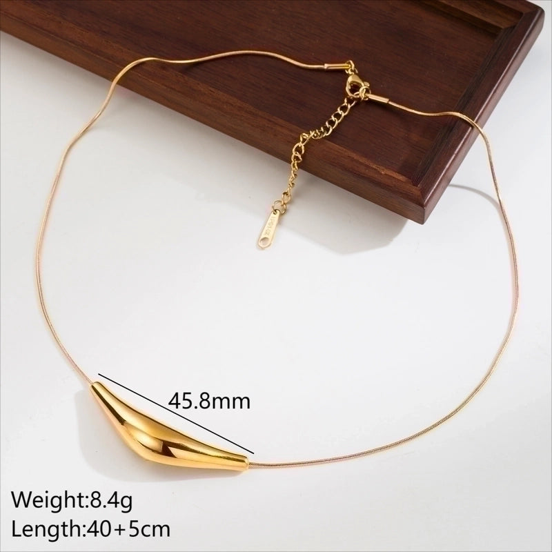 Minimalist Geometric Round Heart Shape 304 Stainless Steel 18K Gold Plated Plating Stainless Steel Necklaces