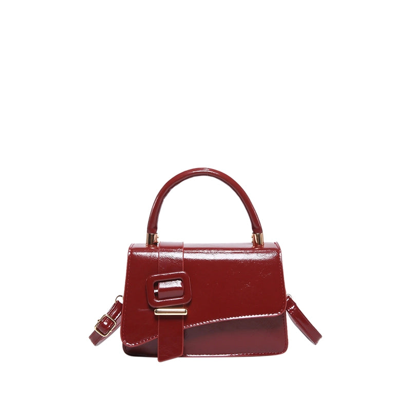 Women's Medium Pu Leather Solid Color Basic Classic Style Square Magnetic Buckle Crossbody Bag