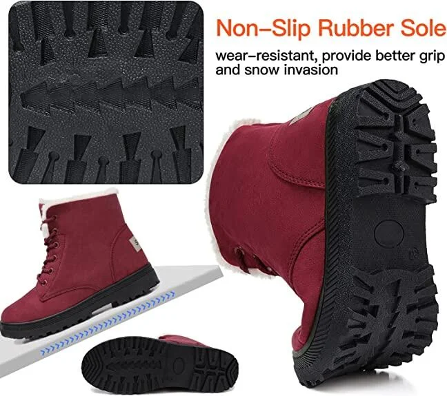 Women Warm Fur Lined Ankle Boots
