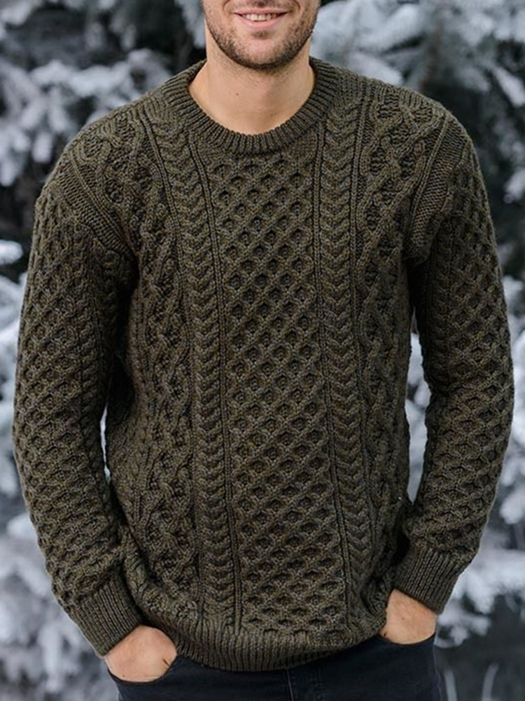 Men'S Knitted Graphic Pullover Sweater