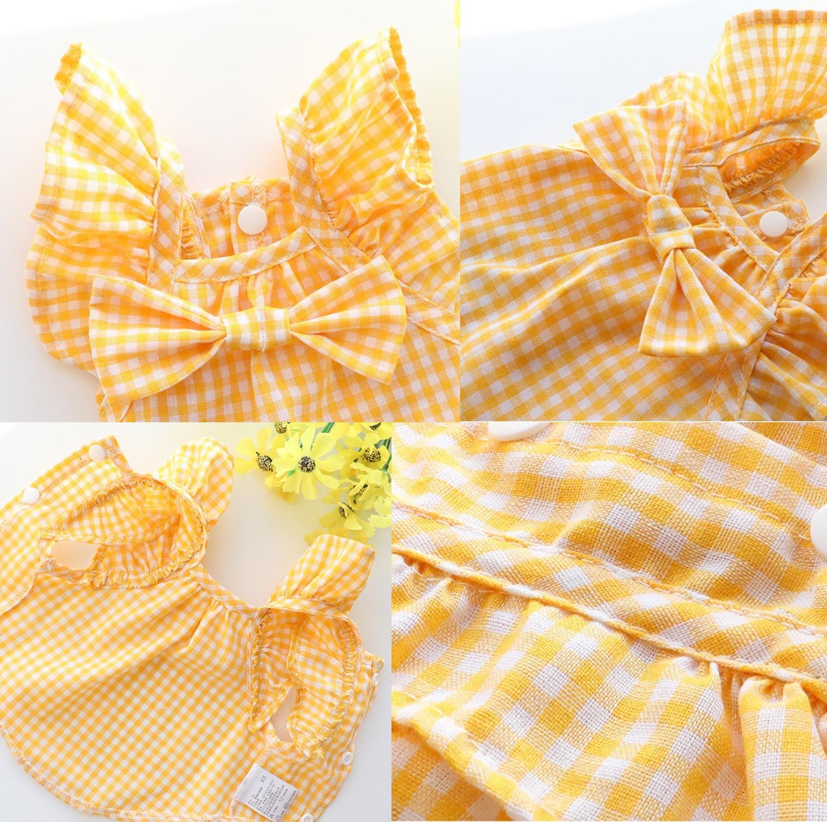 Pet Yellow Checkered Dress