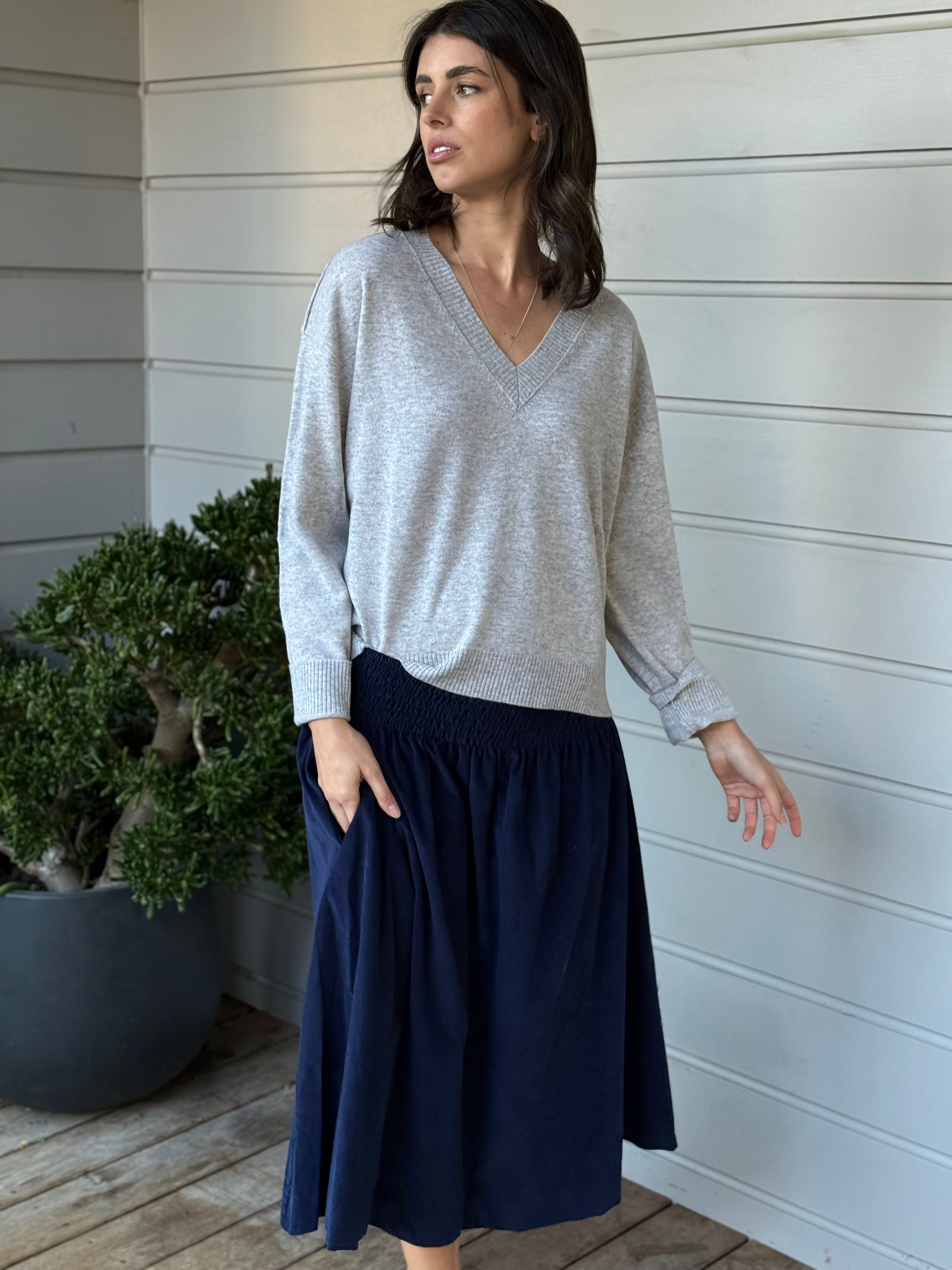 lola skirt - indigo navy  cord