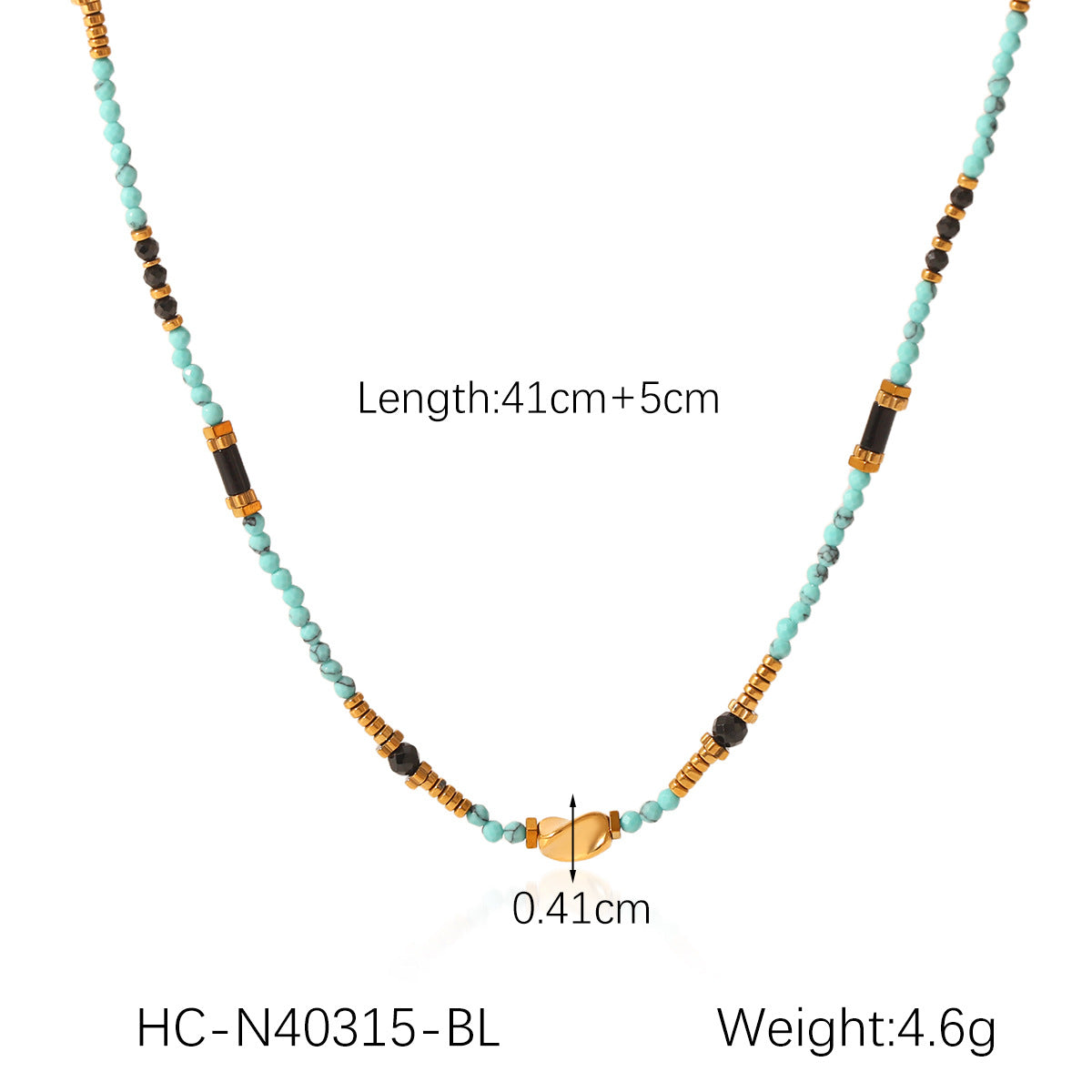 Dopamine Colored Beaded Necklace For Women Niche Design Natural Stone Clavicle Chain Stainless Steel Pendant Necklace