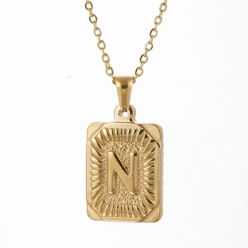 Hip-hop Letter Titanium Steel Plating Gold Plated Pendant Necklace