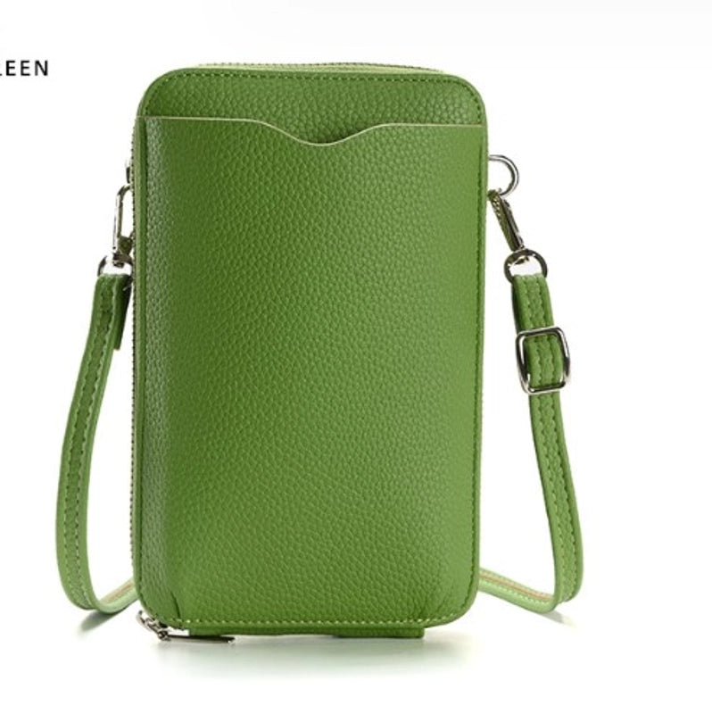 Women's Pu Leather Solid Color Basic Square Zipper Phone Wallets