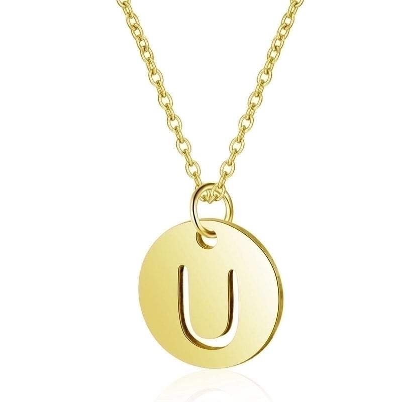 Minimalist Letter Stainless Steel Titanium Steel Plating Chain Gold Plated Pendant Necklace