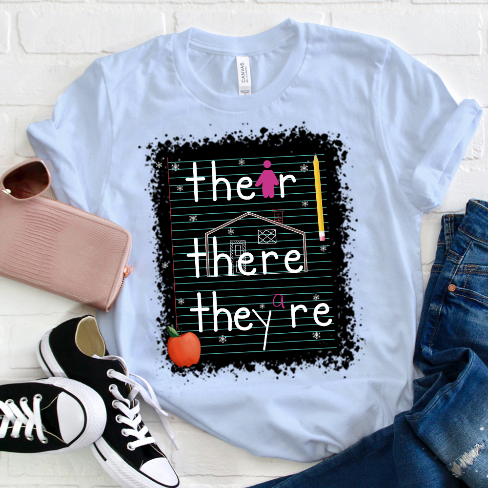 Their There They Are Book T-Shirt