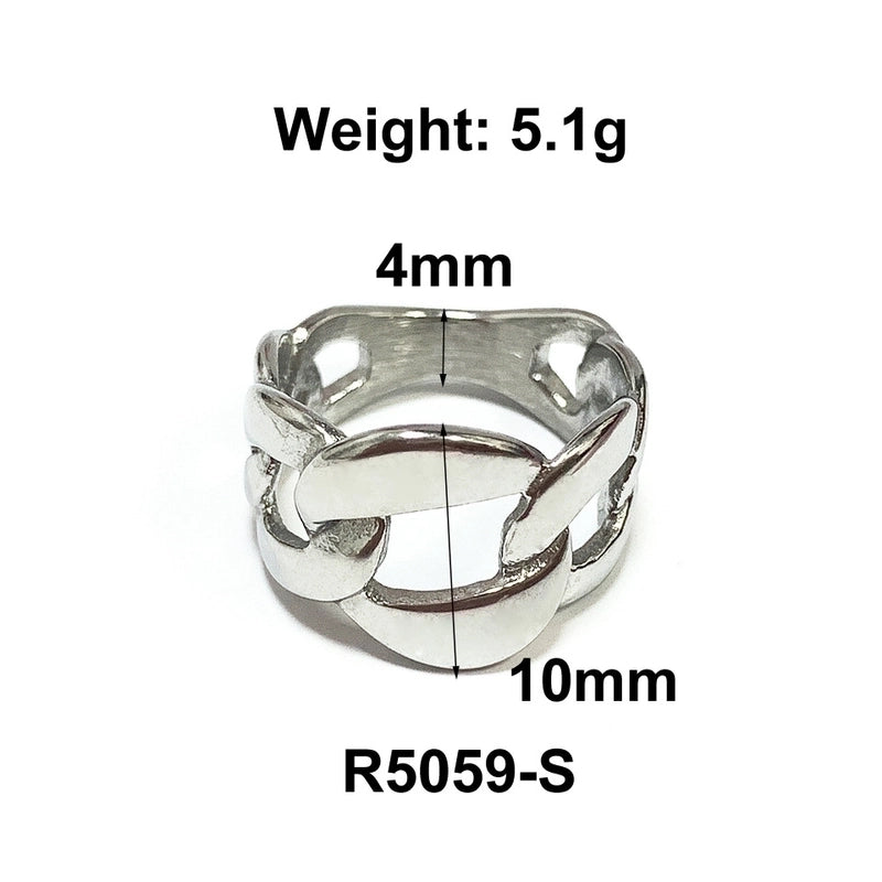 Fashion Solid Color 304 Stainless Steel Titanium Steel 18K Gold Plated Plating Rings