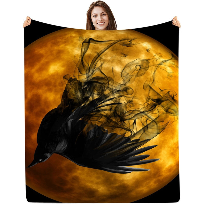 Halloween Casual Flower Bat Skull Polyester Blanket Couch & Sofa Decor