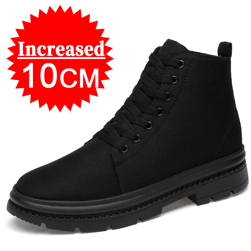 Gptsolvy Men Boots Elevator Shoes Hidden Heels Canvas Heightening Shoes For Man Hidden Heels Increase Insole 10CM 8CM Sports Height Shoes