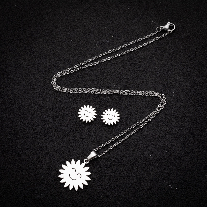 Minimalist Heart Shape Stainless Steel Plating Women's Earrings Necklace