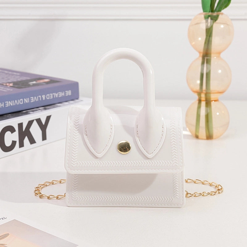 Women's All Seasons Pvc Solid Color Streetwear Square Magnetic Buckle Jelly Bag