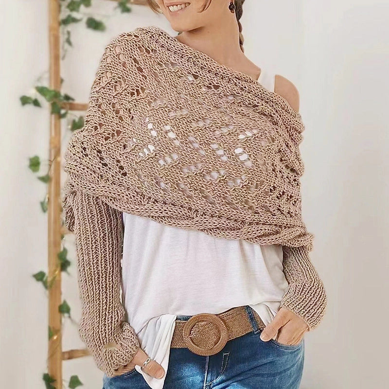 Unisex Streetwear Solid Color Deer Plush Hollow Out Shawl