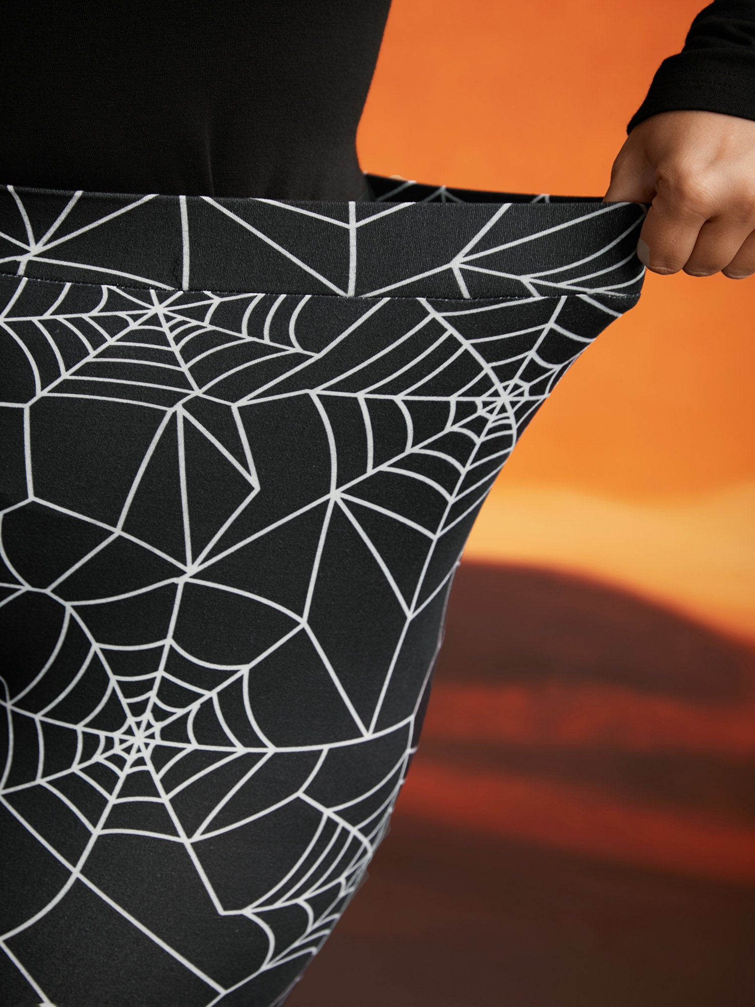 Spider Web Printed Slim-Fit Pants