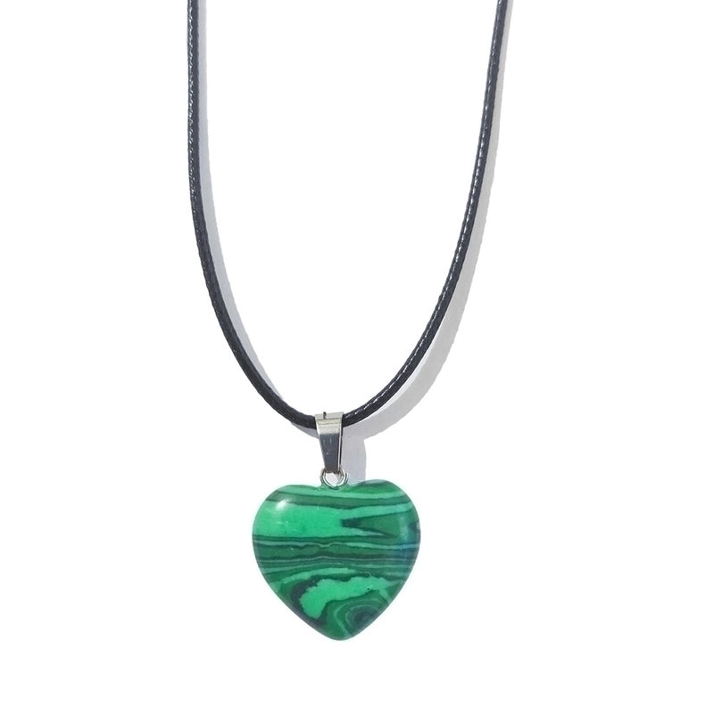 Minimalist Heart Shape Natural Stone Polishing Pendant Necklace 1 Piece
