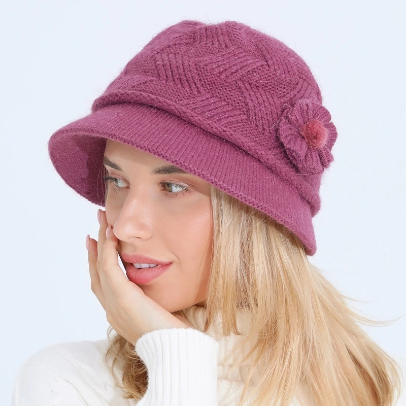 Women's Minimalist Solid Color Flat Eaves Wool Cap