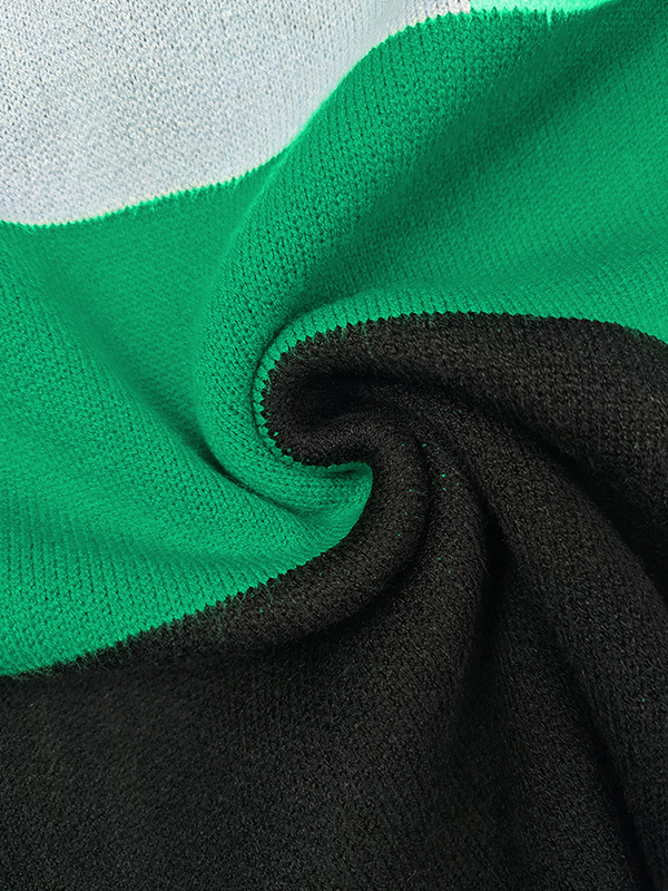 Flared Sleeves High-Low Contrast Color Split-Joint High Neck Pullovers Sweater Tops
