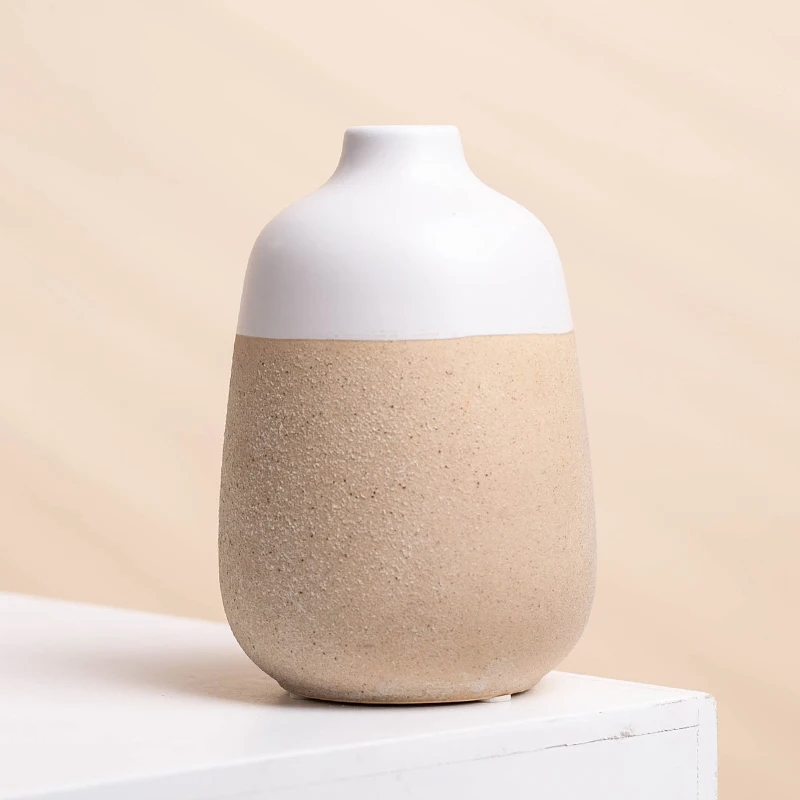 Vases Decor Flower Vase For Home Decor Bud  Nordic Thick Glaze Ceramic Porcelain Vase