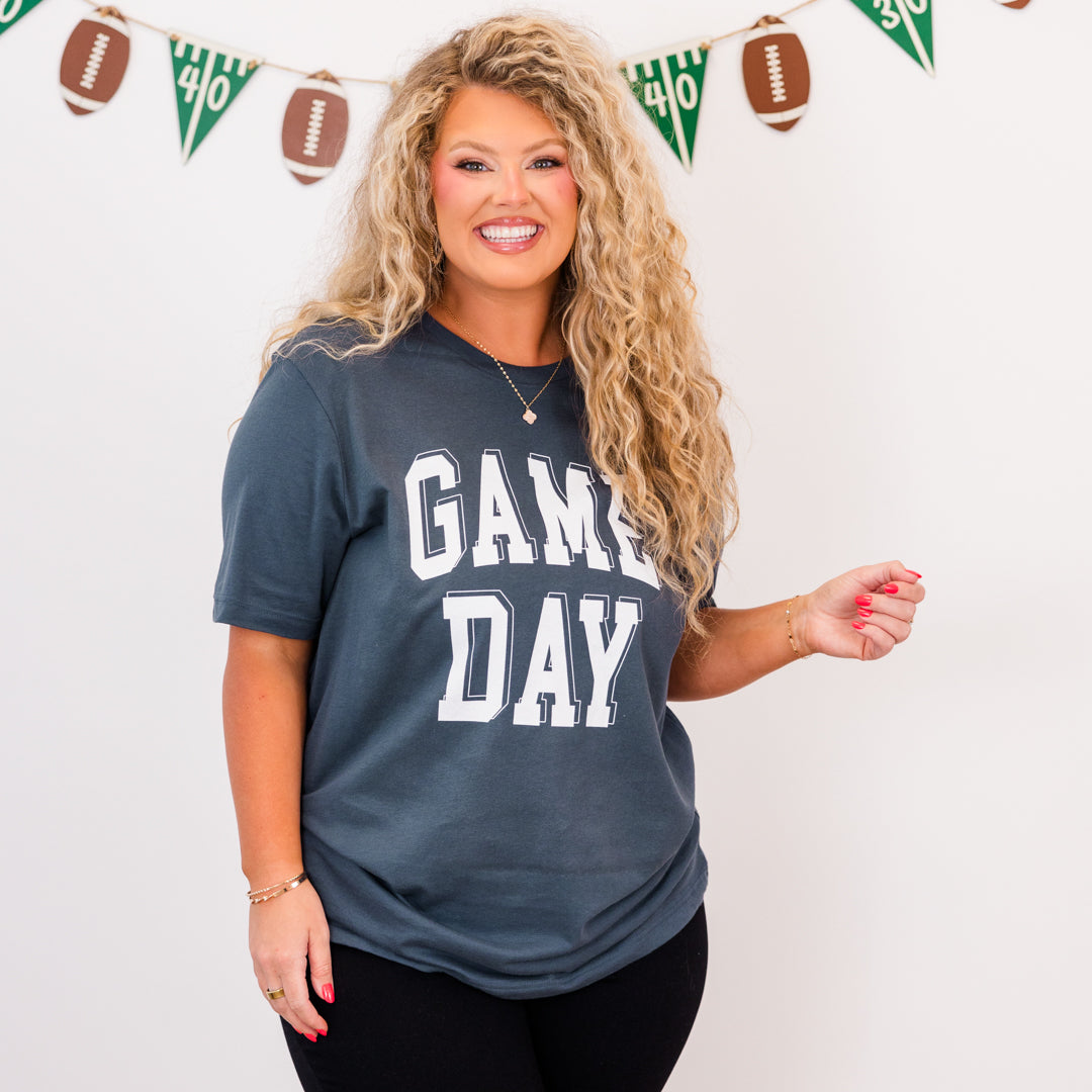 Feeling Like Game Day Tee. Vintage Navy