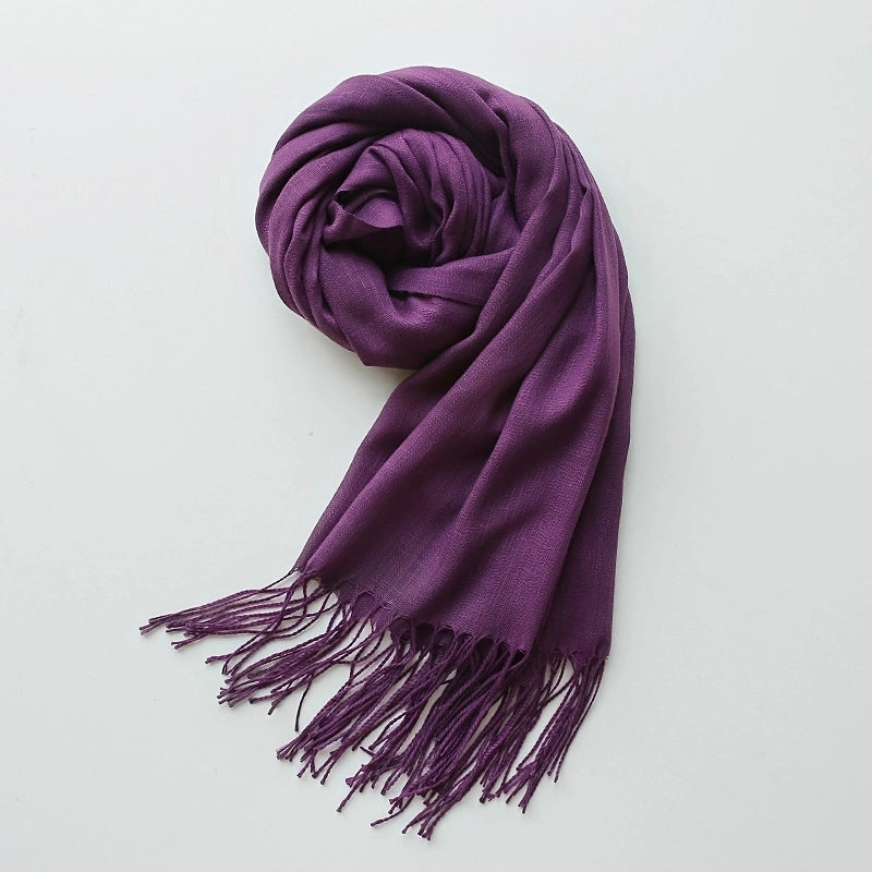Unisex Minimalist Solid Color Polyester Scarf