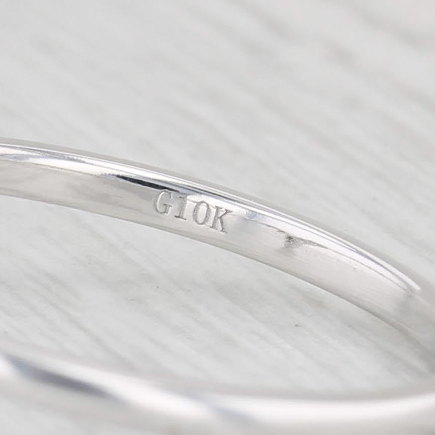 0.11ctw Moissanite Contoured V Wedding Band Ring 10k White Gold Stackable