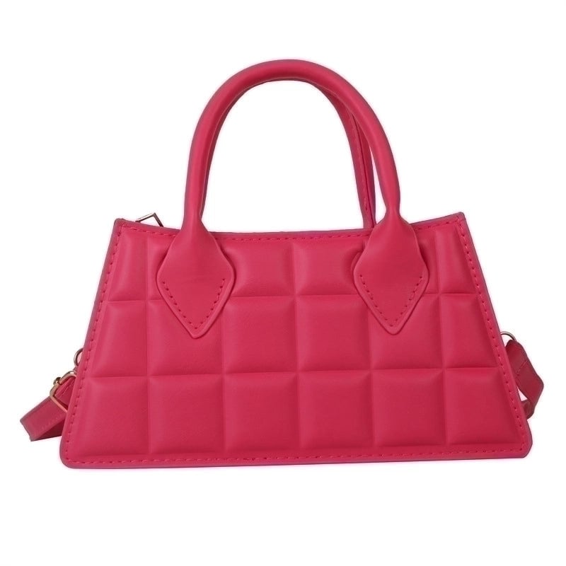 Women's Medium Pu Leather Solid Color Elegant Classic Style Square Zipper Shoulder Bag Handbag Crossbody Bag