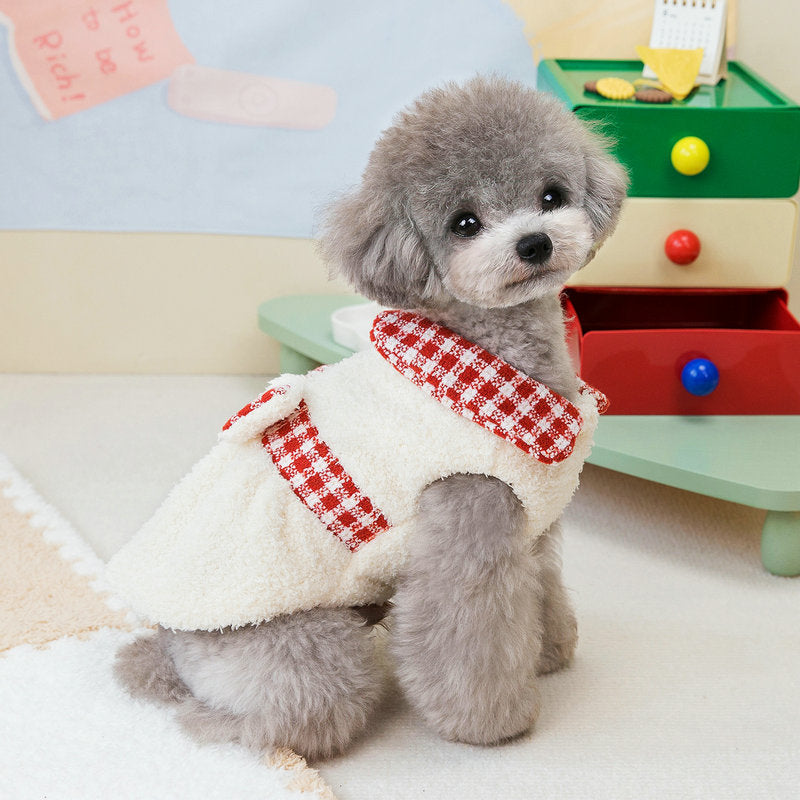 Color Block Plaid Design Dog Cat Dress/Hoodie