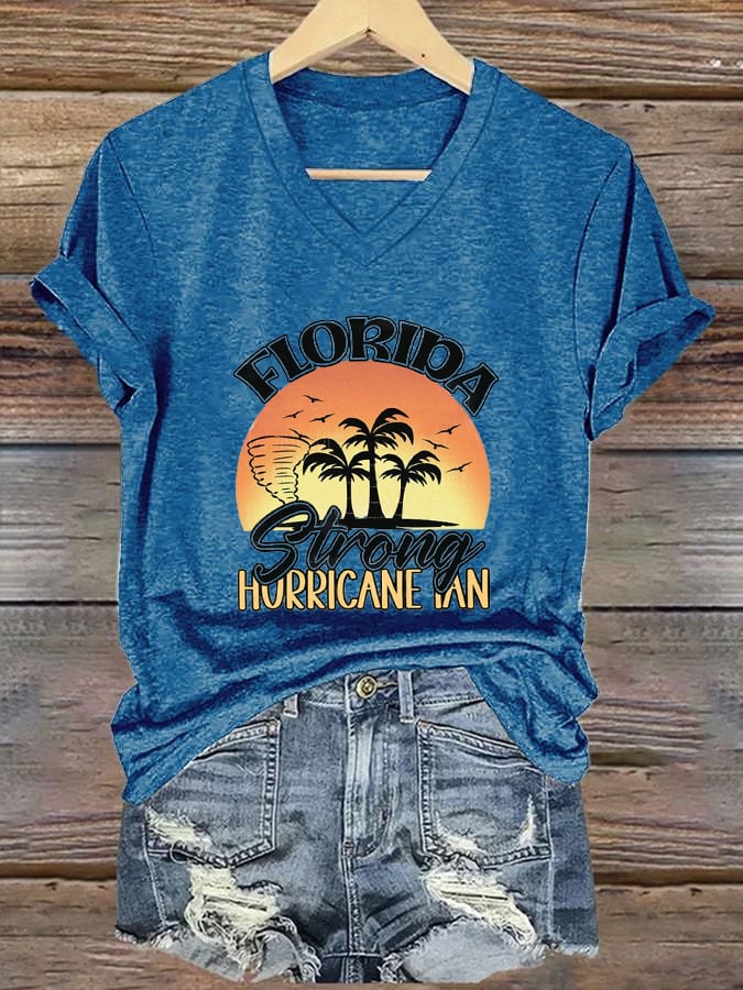 Women's Hot Florida Hurricane Milton Print Casual T-Shirt