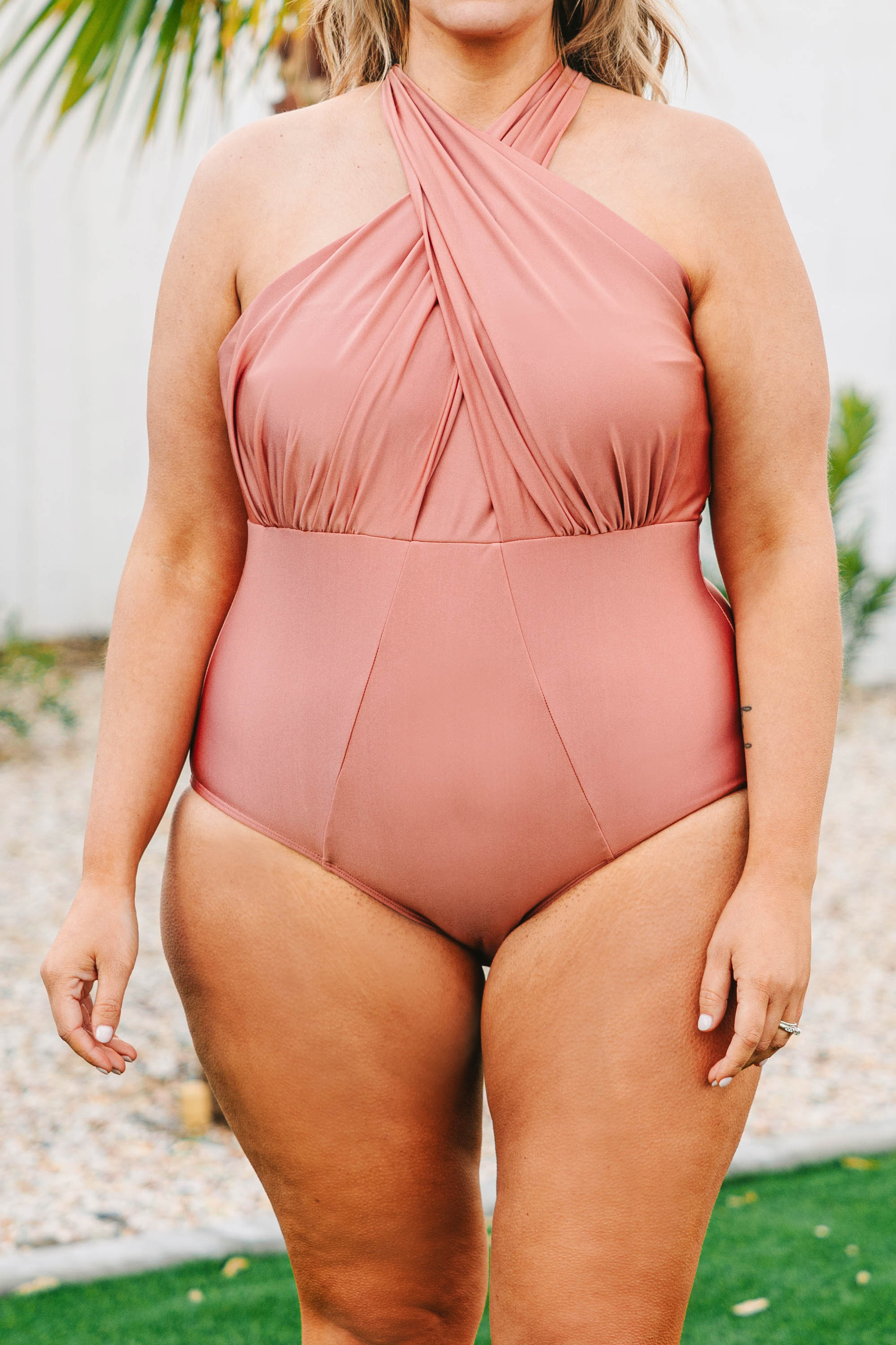 Sandy Beach Swimsuit. Shimmer Pink