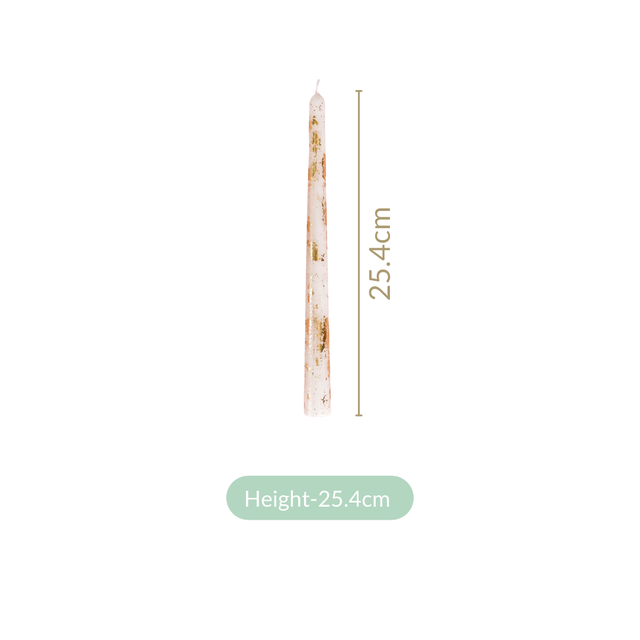 Pastel Gold Foil Candles Set Of 6 Multicolour