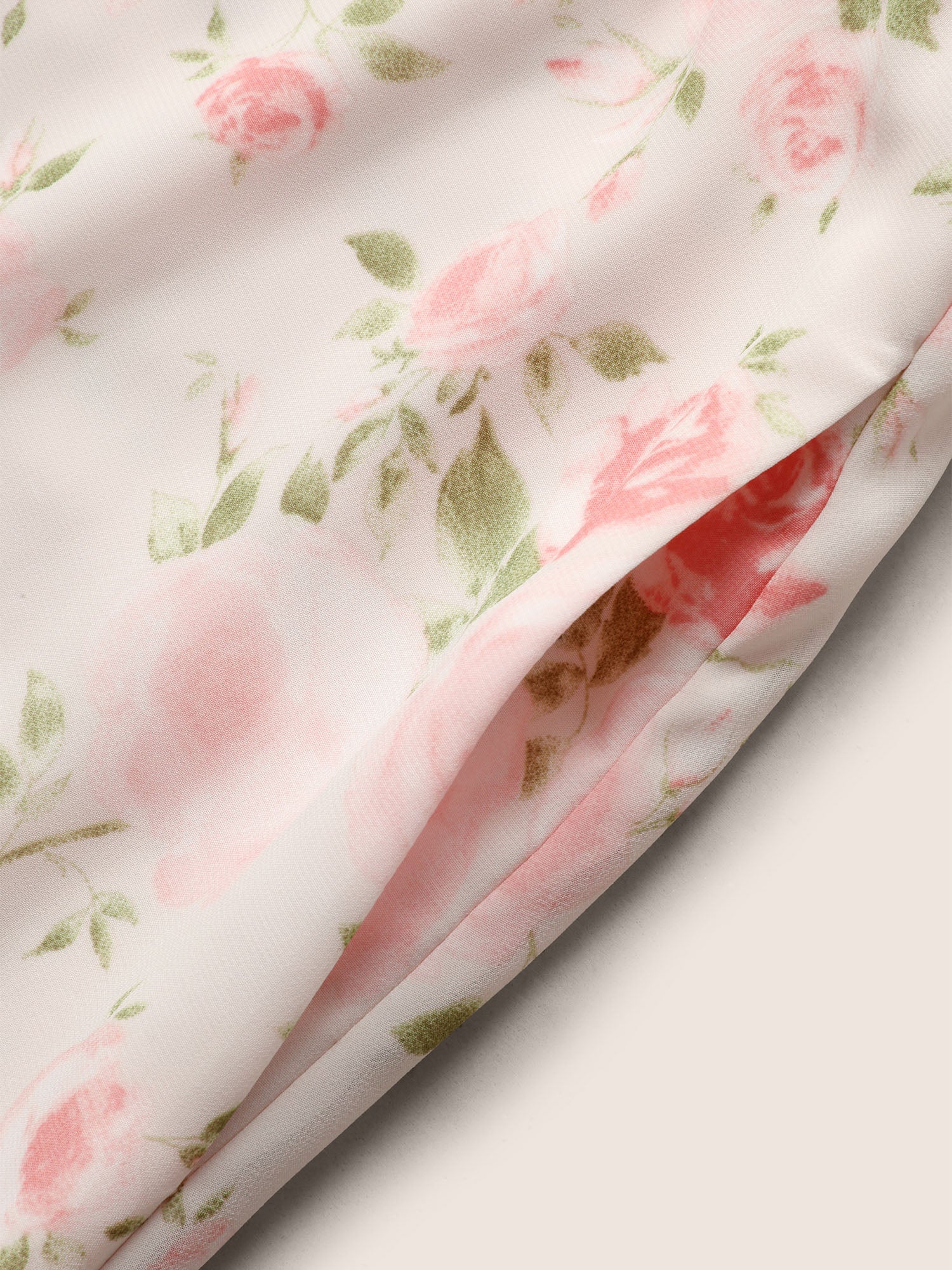 Chiffon Floral Patchwork Ruffle Trim Midi Dress