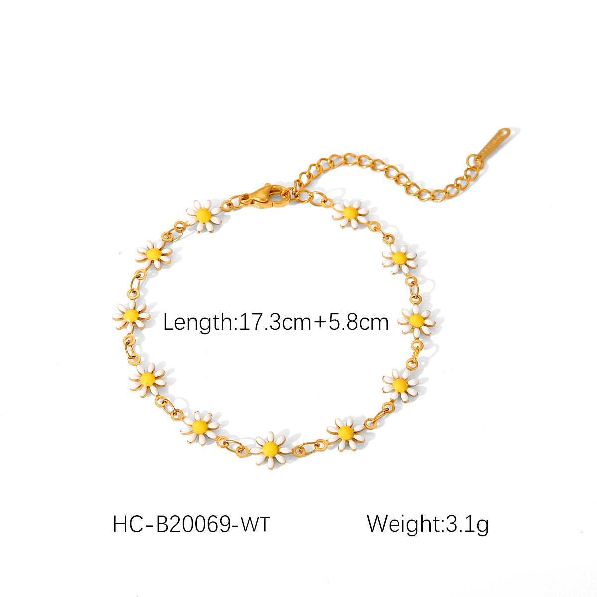 Stainless Steel Chain Small Daisy Olive Branch Butterfly Color Oil Drop Necklace Female Fashion All-Match Titanium Steel Bracelet