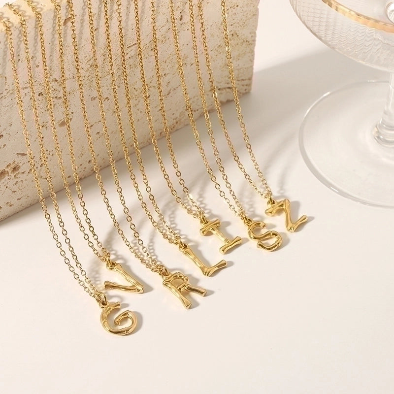 304 Stainless Steel 18K Gold Plated Minimalist Plating Letter Sweater Chain