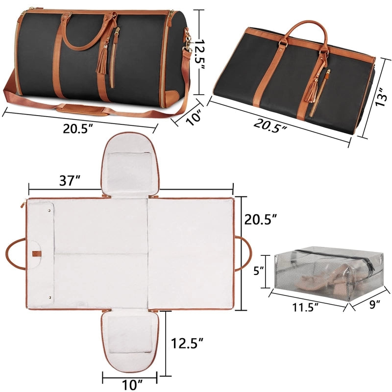 In Stock Suit Bag Large Capacity Portable Clothing Bag Large PU Leather Luggage Bag Portable Handbag Travel Bag