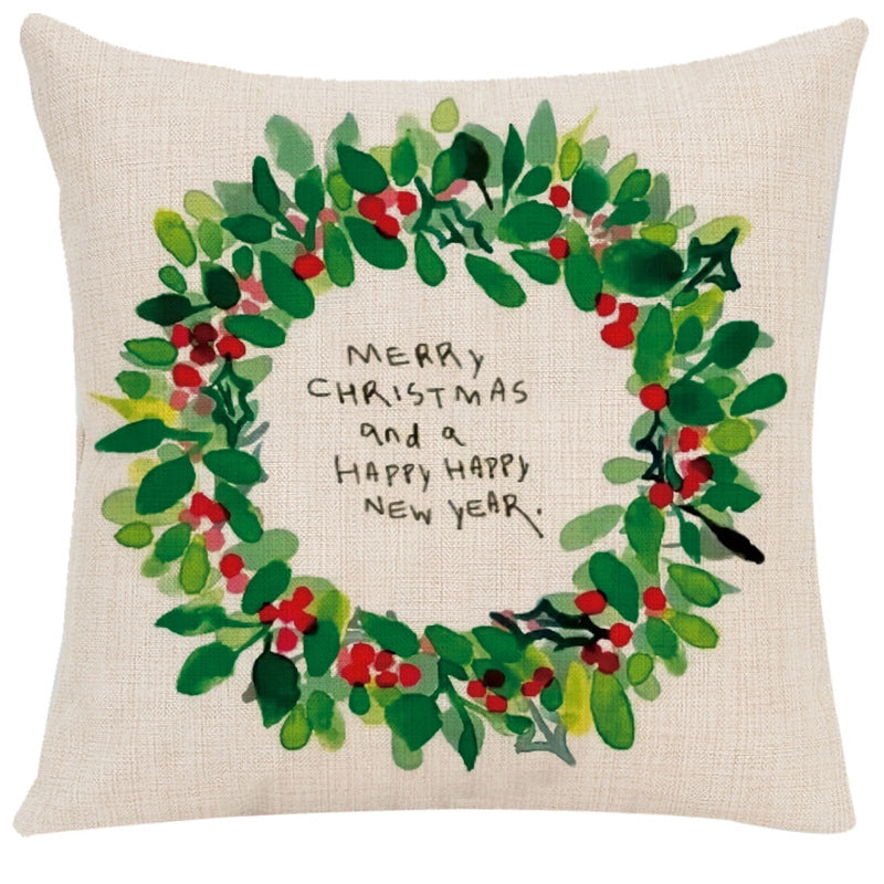 Cute Santa Claus Letter Chemical Fiber Pillow Cases