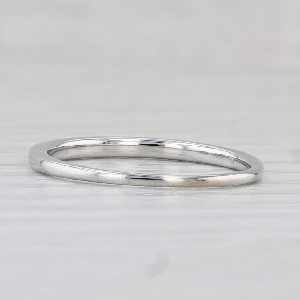 0.10ctw Black Diamond Band 14k White Gold Sz 7.25 Bridal Wedding Stackable Ring