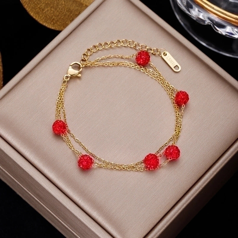 Minimalist Geometric Stainless Steel Plating Inlay Artificial Pearls Bracelets