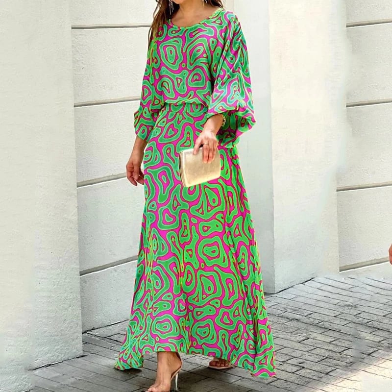 Nola™ Swirl Slit Sleeve Maxi Dress Set