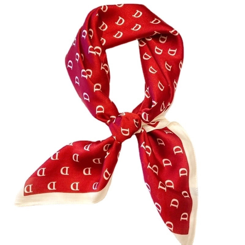 Women's Elegant Geometric Polyester Printing Silk Scarf