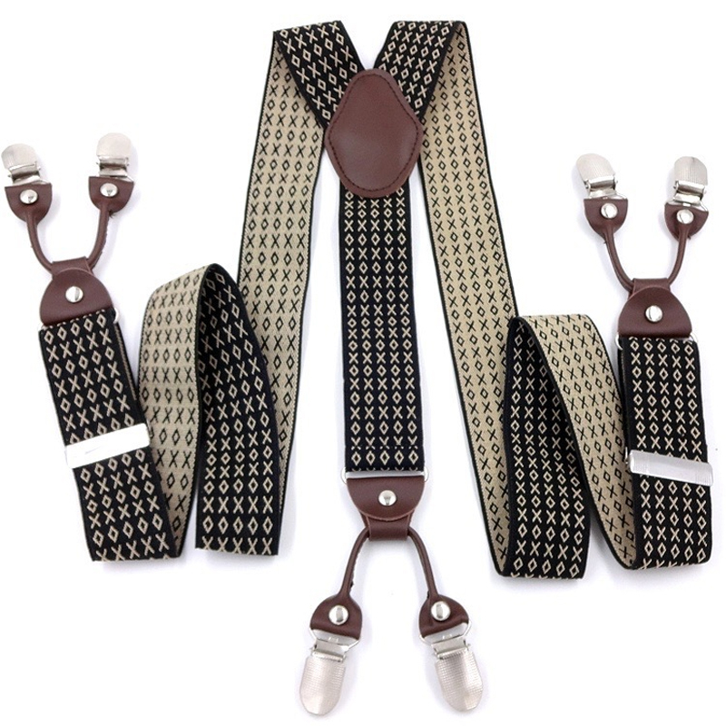 Vintage Men's 3.5cm Elastic Suspender Clip Suspenders