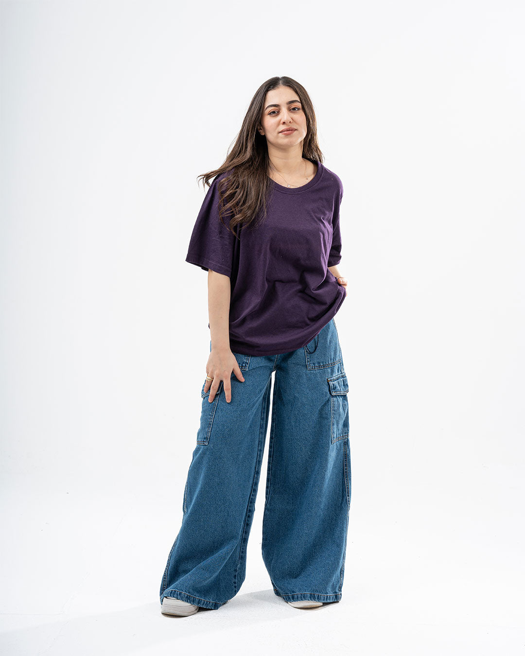 Plain Half-Slevees Women T-Shirt
