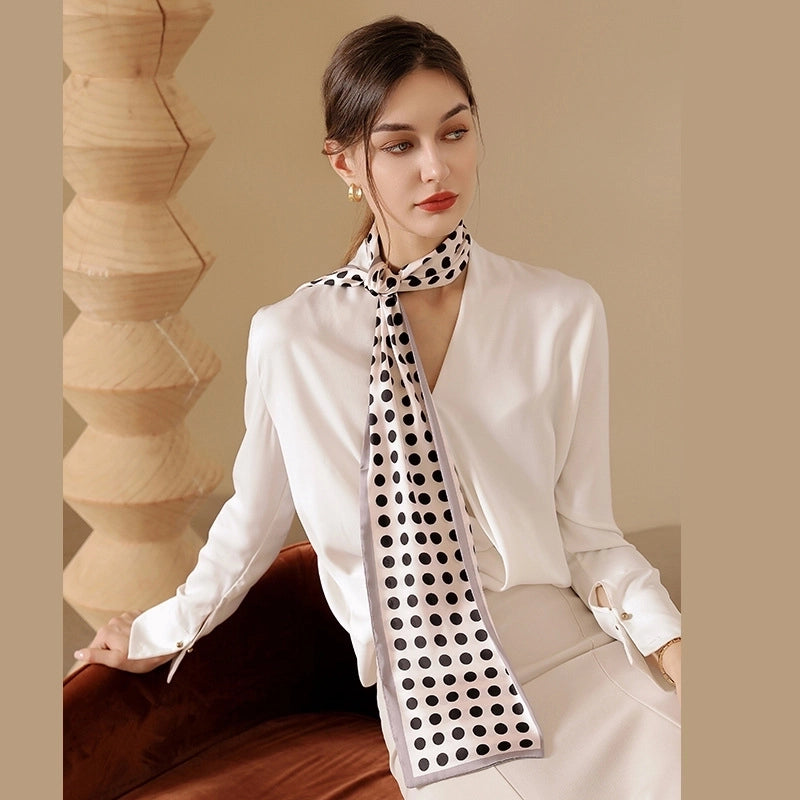 Women's Sweet Lattice Satin Silk Scarves
