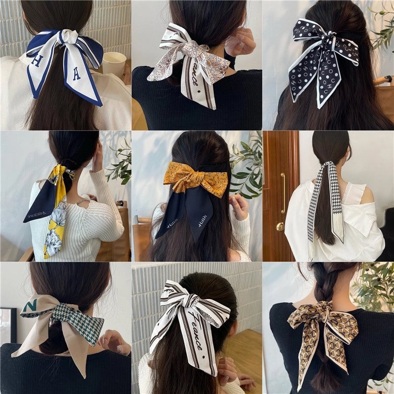 Women's Elegant Geometric Cloth Printing Silk Scarf