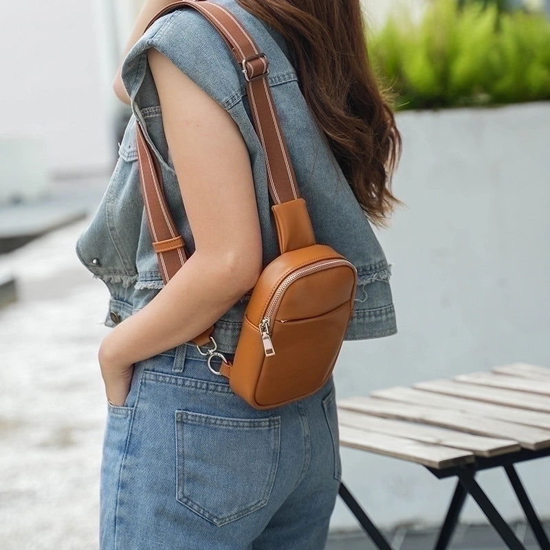 Women's Streetwear Solid Color Pu Leather Waist Bags