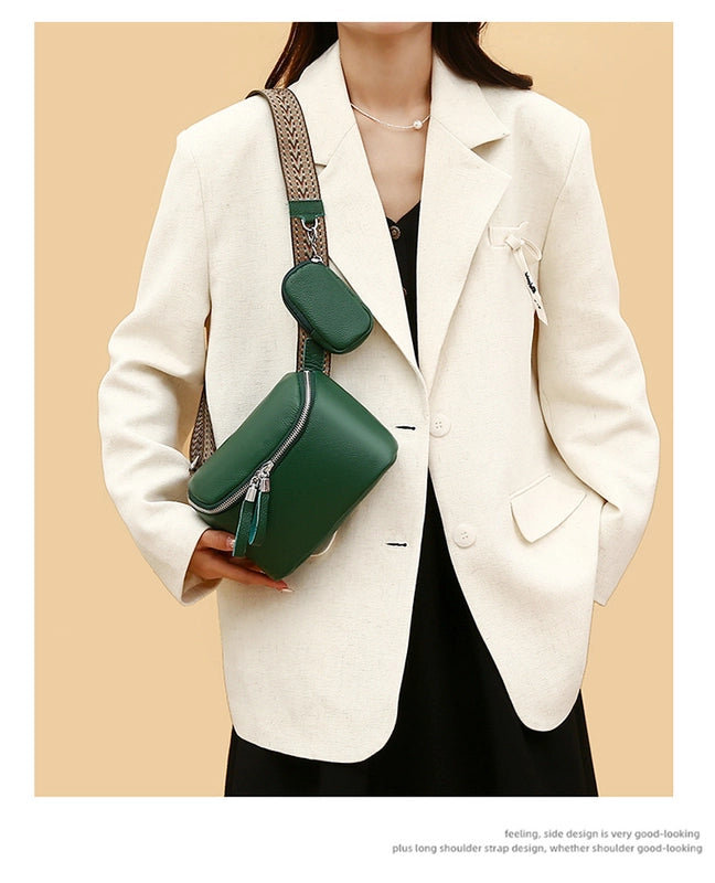 Women's Medium Leather Solid Color Streetwear Square Zipper Fanny Pack