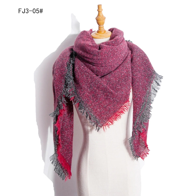 Women's Minimalist Solid Color Polyester Scarf