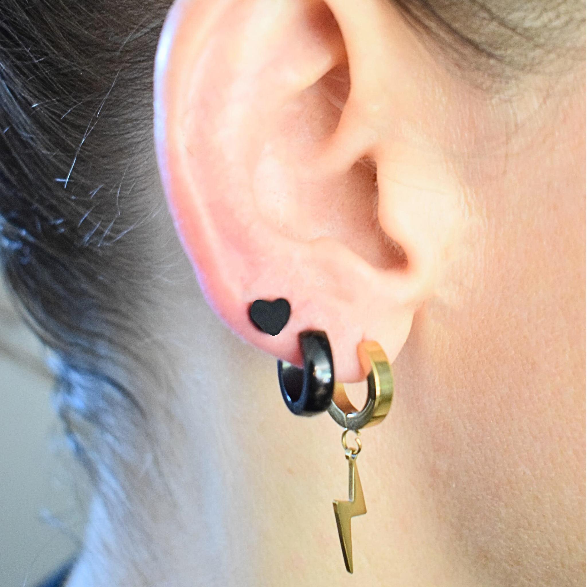 10mm Chunky hoops - Black