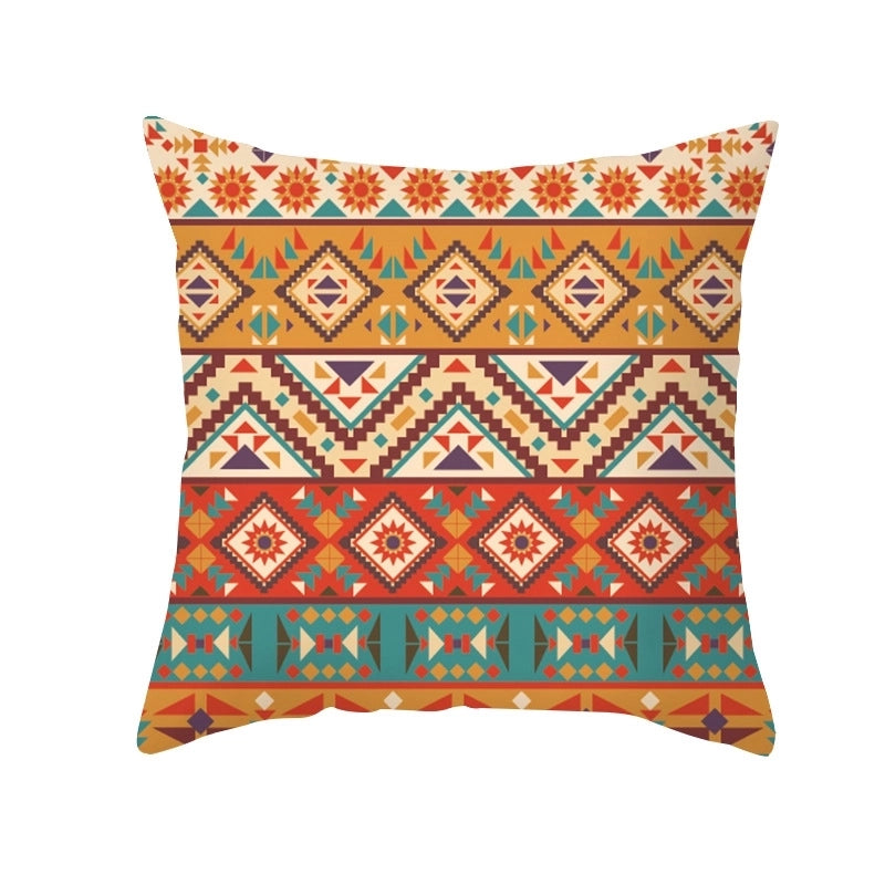 Ethnic Style Geometric Fibre Peach Skin Pillow Cases