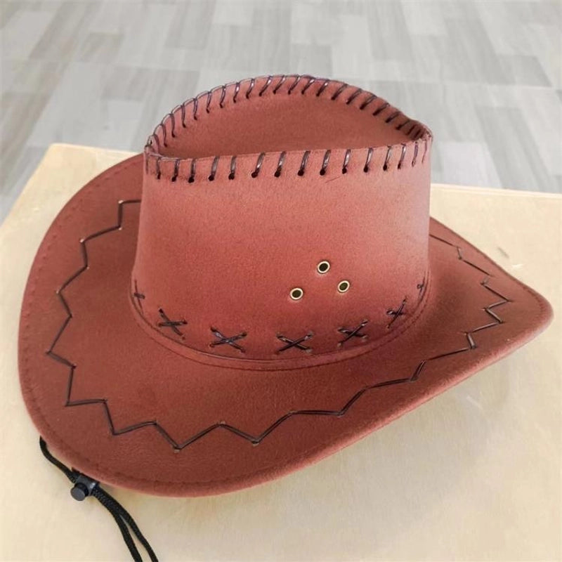 New Fashion Chicken Skin Deerskin Velvet Knight Western Cowboy Hat Camouflage Cloth Hat Travel Sun Hat Straw Hat