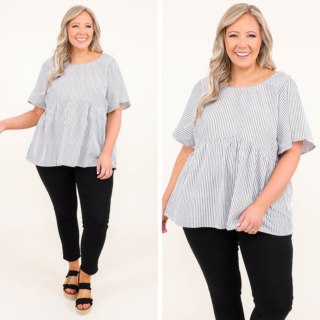 Too Dazy For You Top. Ivory Charcoal